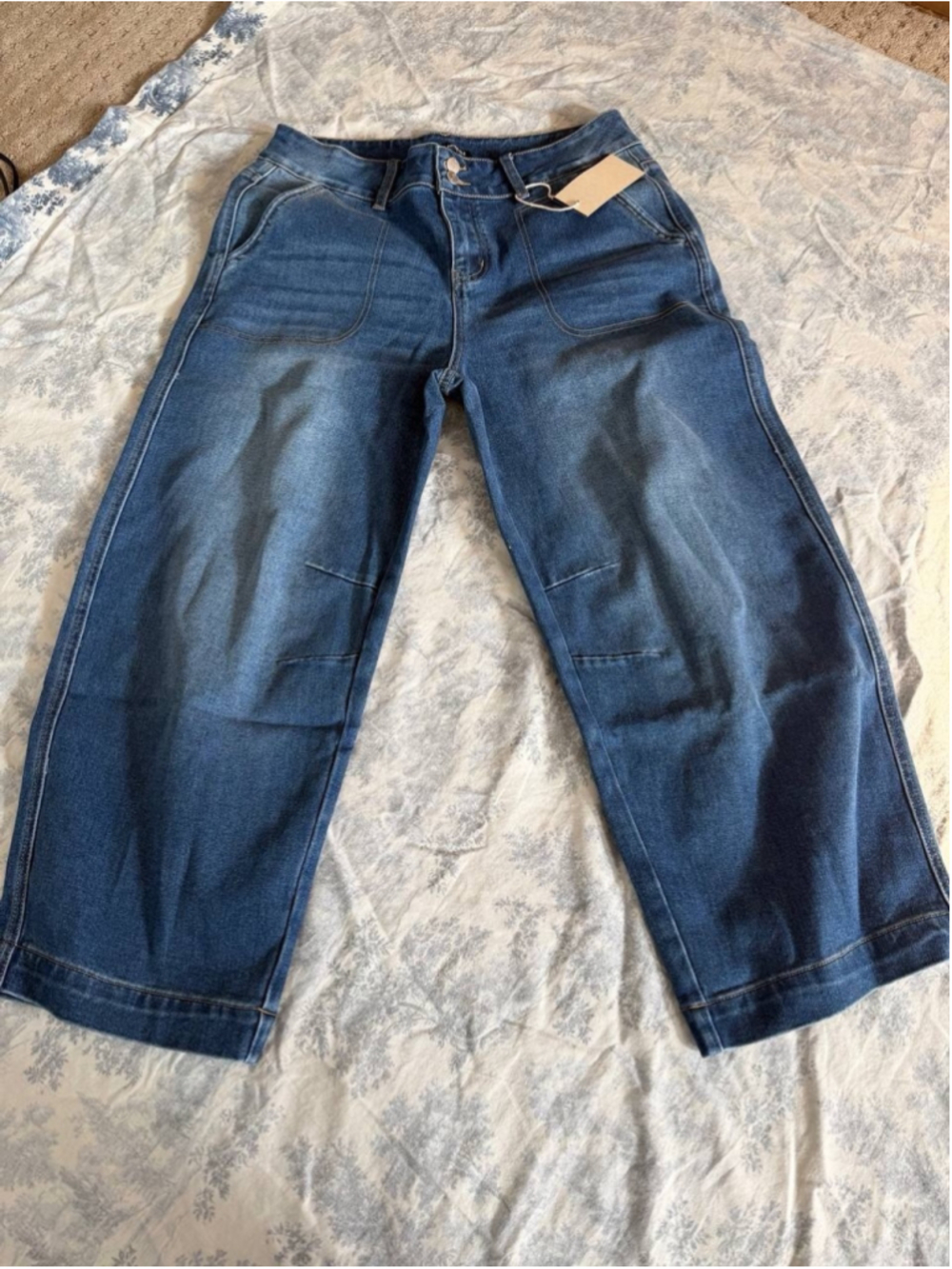 Flamingals High-Waisted Wide-Leg Barrel Jeans XL